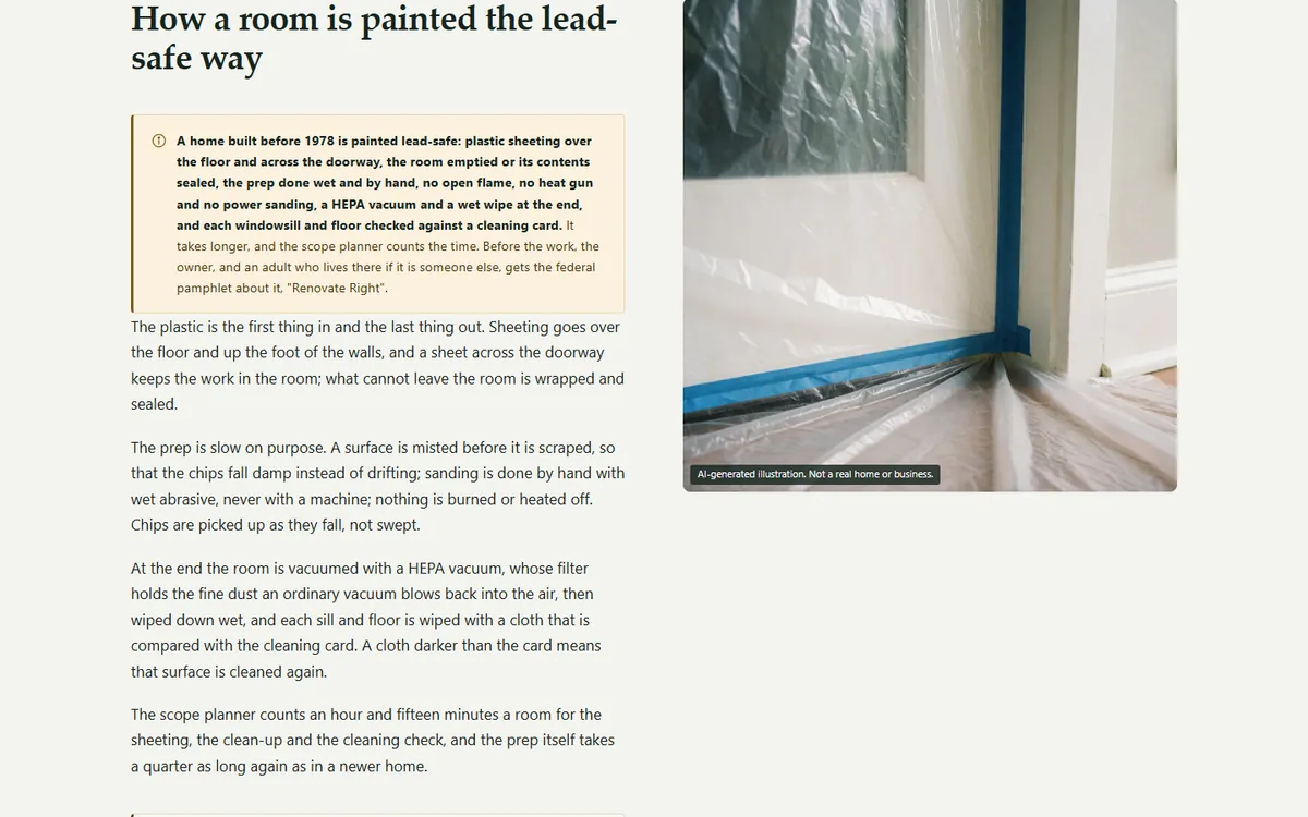 Older homes and lead paint: the lead-safe practice step by step of the residential painting contractor demo website, Woodside Sashbrook Painting, LLC