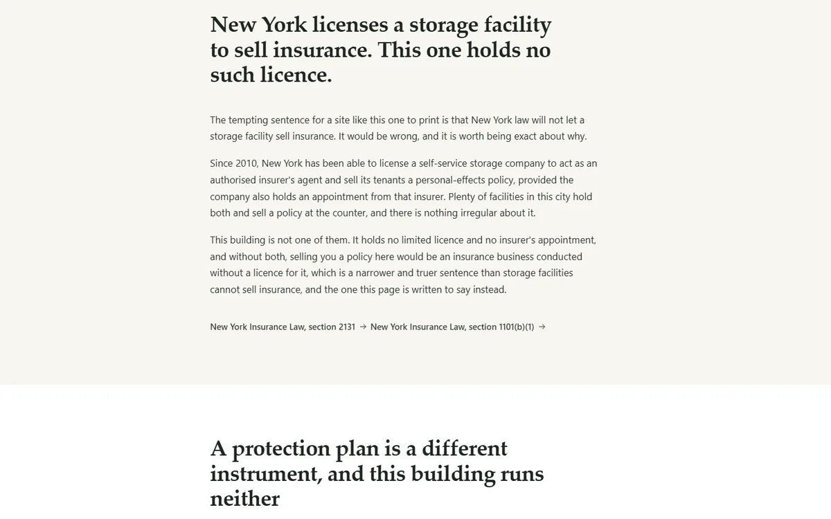 The page most of this trade gets wrong, written out in full of the self storage demo website, Woodside Self Storage, LLC